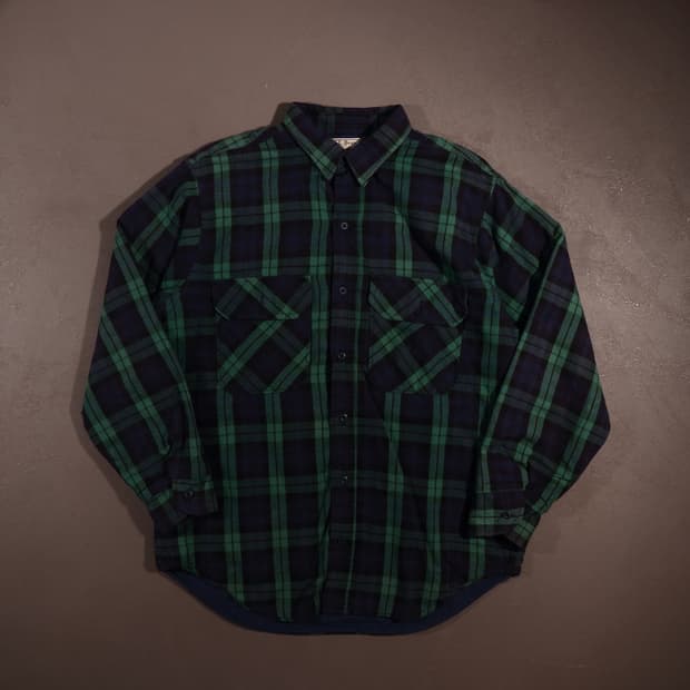 80s 엘엘빈 누빔 체크셔츠자켓