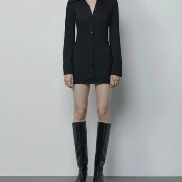 보헤미안서울 셔츠 원피스 블랙 m