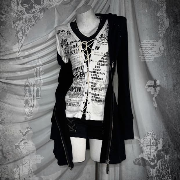 Ozz Croce 오즈크로스 오즈온 아밀리주데일리 아일렛 펑크 코디세트 