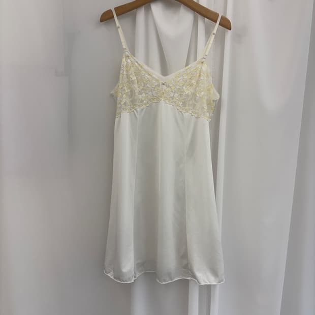 Lemon White Silky Cami Dress