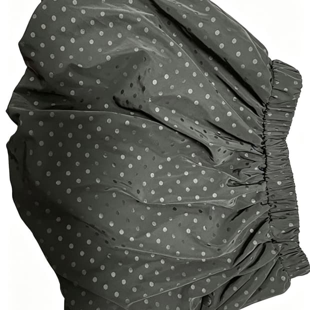 fancy club 블랙 도트 퍼프 미니스커트