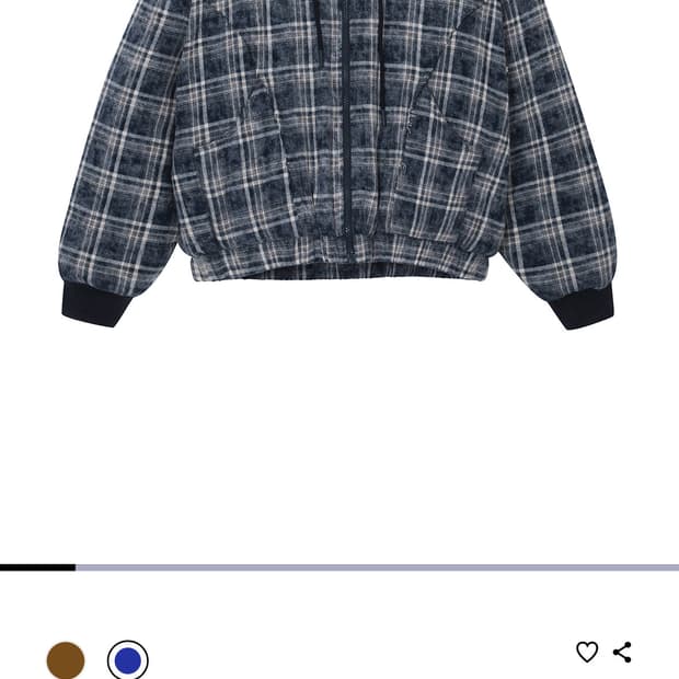 다이닛 CHECK PADDING JACKET IN NAVY