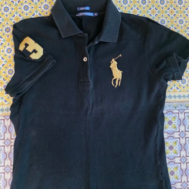 정품 폴로랄프로렌 빅포니 블랙 반팔 카라티 슬림핏 XL (44~66)