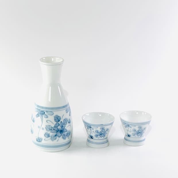 일본 빈티지 수공예 도자기 주병&잔 set