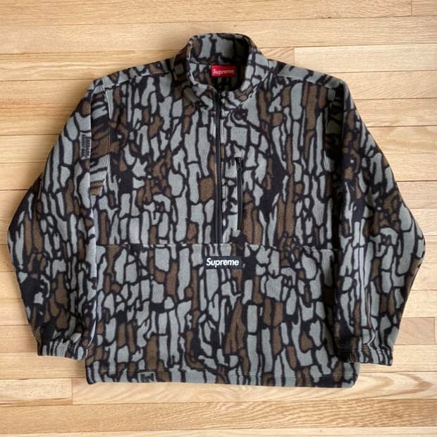 슈프림 폴라텍 하프 집 풀오버 올리브 트리바크 카모