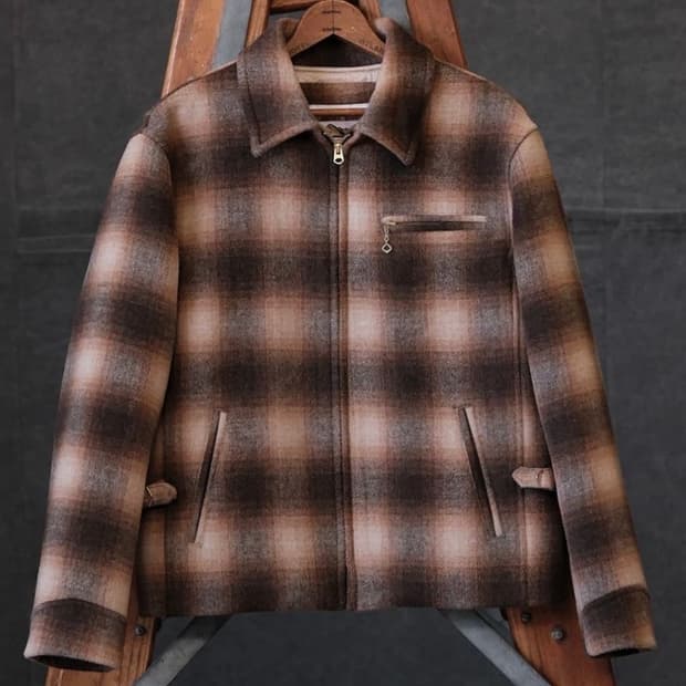 KAPITAL 캐피탈 빈티지 쉐도우 체크 헌팅 드리즐러 자켓