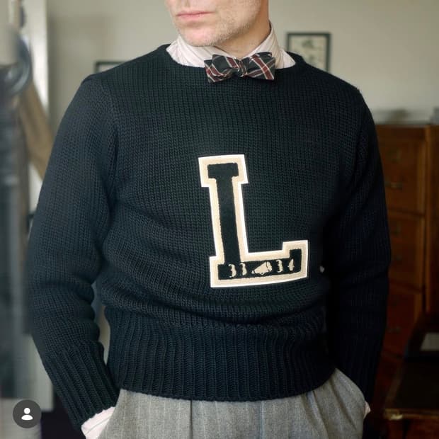 [40] 로프티오퍼스 보트넥 레더맨 스웨터