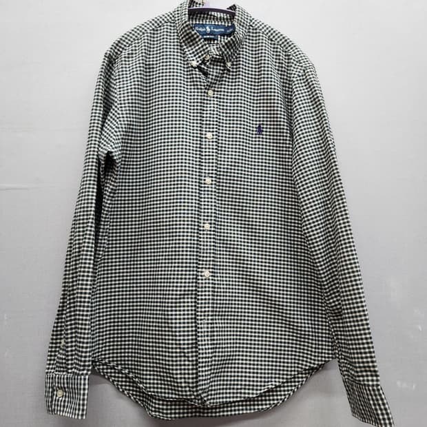 폴로 랄프로렌 깅엄체크 로고 셔츠 L(L)