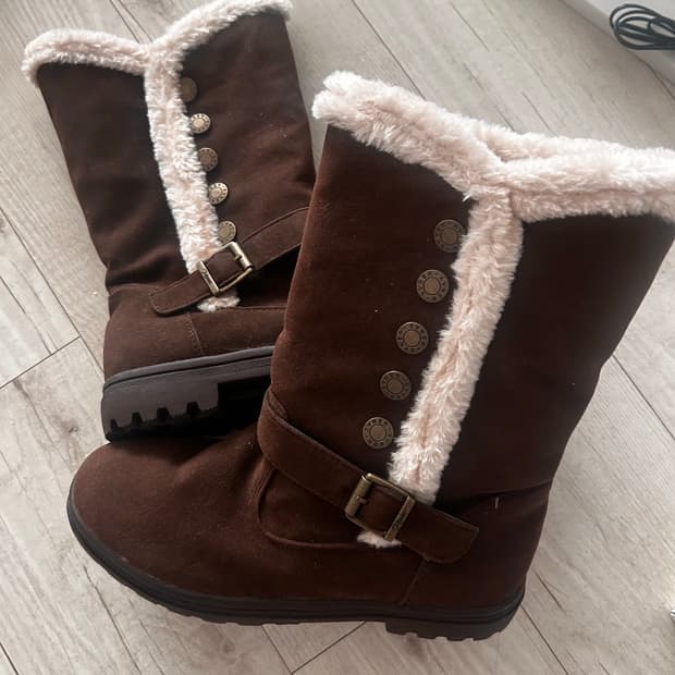 빈티지 브라운 털부츠