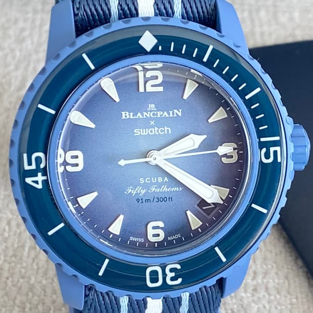 스와치X블랑팡 오션 오브 스톰 42mm 바이오 세라믹 오토메틱 블루