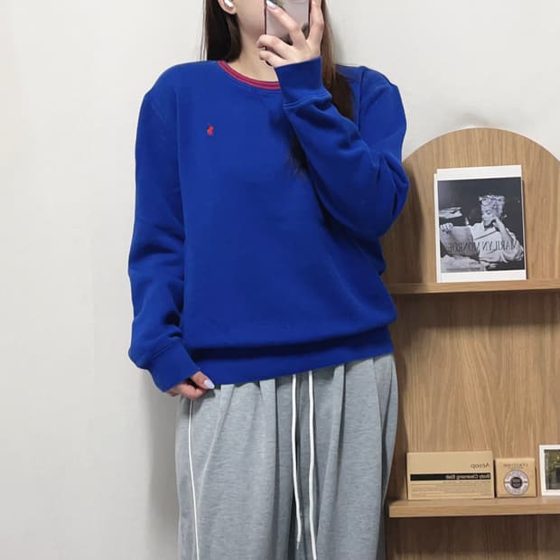 [정품] 폴로 블루 / 레드포니 기모 맨투맨 [ XL ]