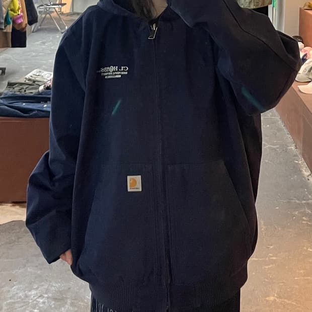 칼하트 OG 네이비 샌드스톤 액티브 워크 자켓 H2098