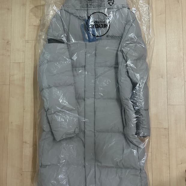 (새상품)디스커버리 구스다운 롱패딩 그레이 xxl , 110사이즈
