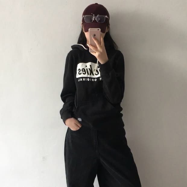 디키즈 빅 프린팅 로고 후드티