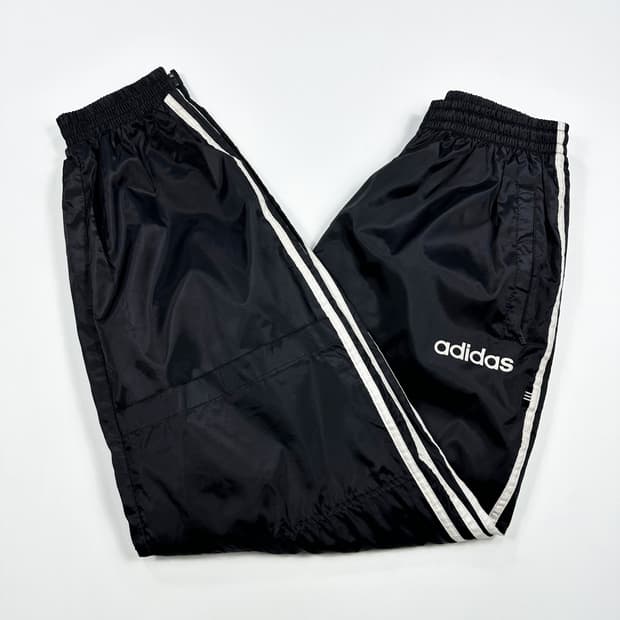 90s 아디다스 루즈핏 삼선 우븐 조거팬츠 블랙 여성M
