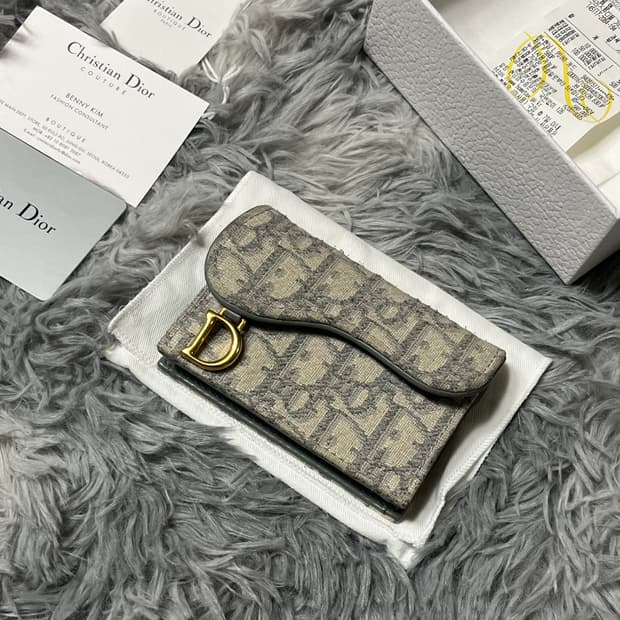 디올 새들 카드지갑 그레이 풀박스