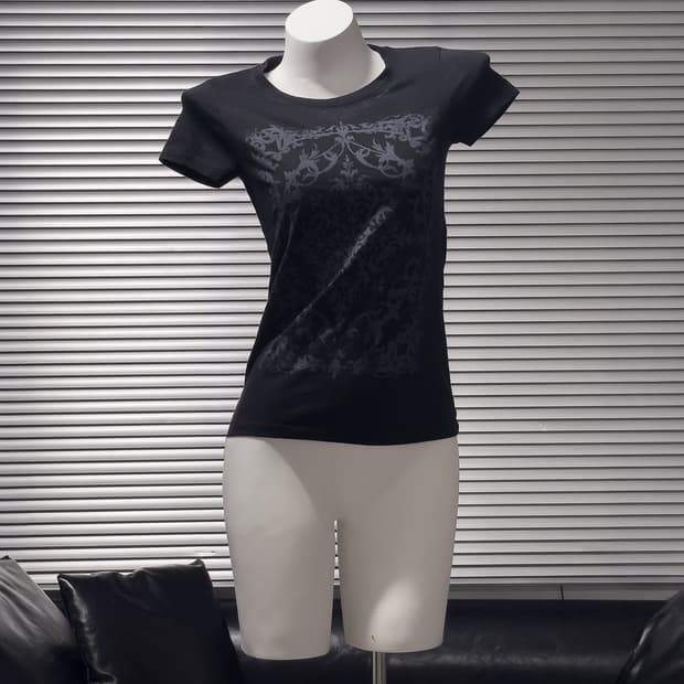 {Unknown} Gothic Arabesque Print Tee 