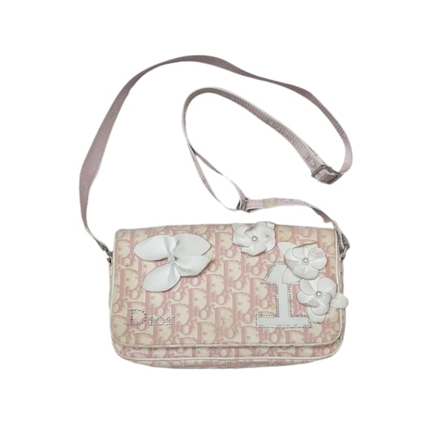 디올 오블리크 걸리 새들 플라워 크로스백