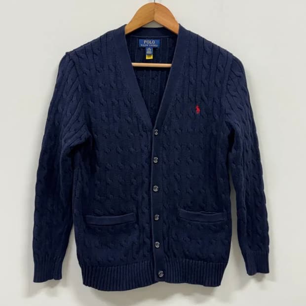 폴로 랄프로렌 네이비 꽈배기 가디건 14~16 성인가능