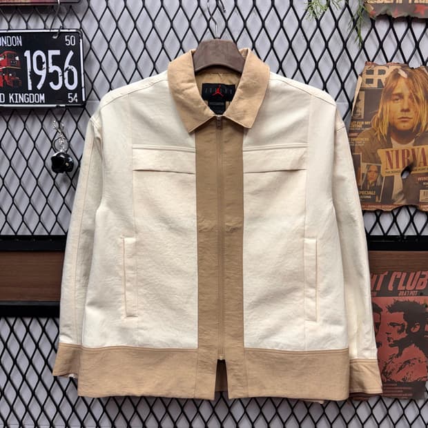 나이키 조던 엔지니어드 우븐 배색 자켓 베이지 아이보리