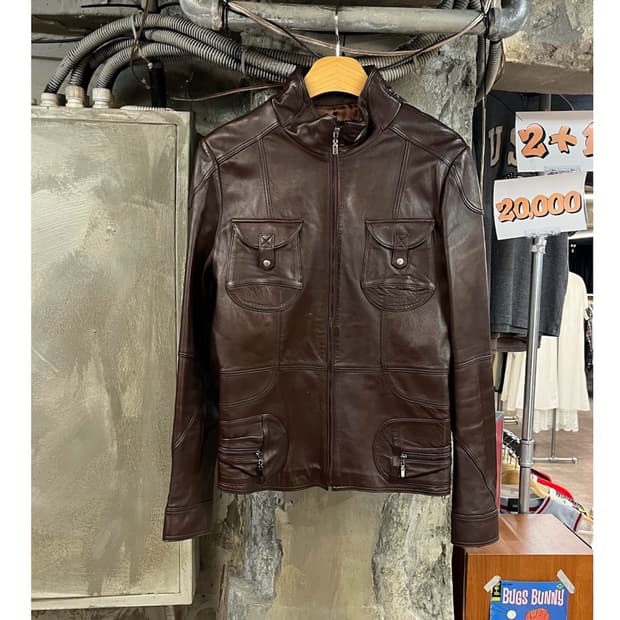 빈티지 양가죽 레더 자켓 브라운 66 #csz4002 