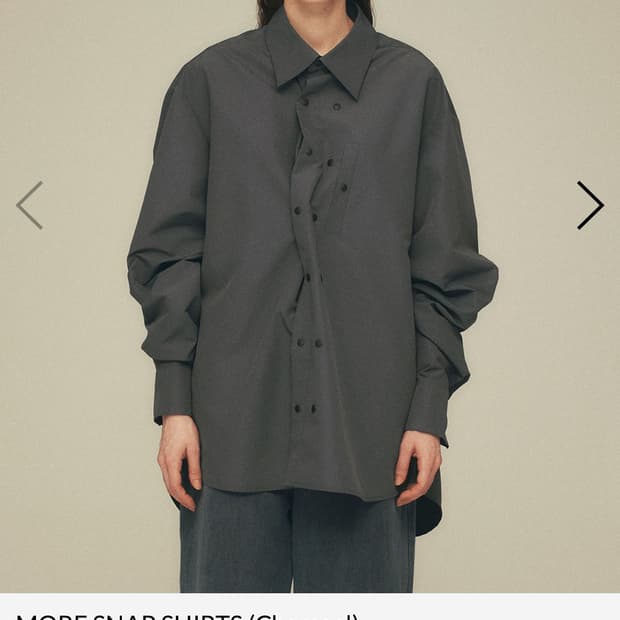 seen5ee3 MORE SNAP SHIRT CHARCOAL