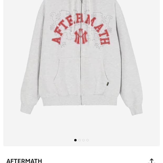 애프터매스 ATM LOGO ZIP HOODIE HEATHER GREY