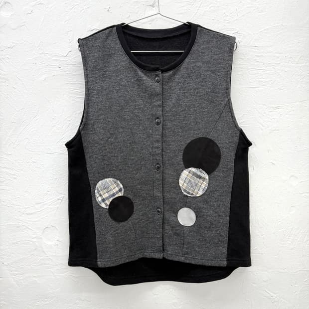 cest tout 도트 패치워크 베스트