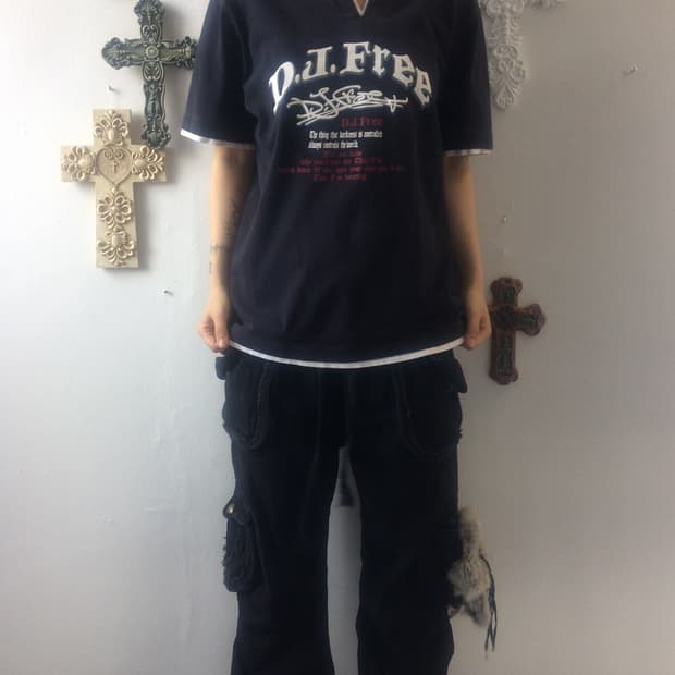 Lettering printing layer t shirt