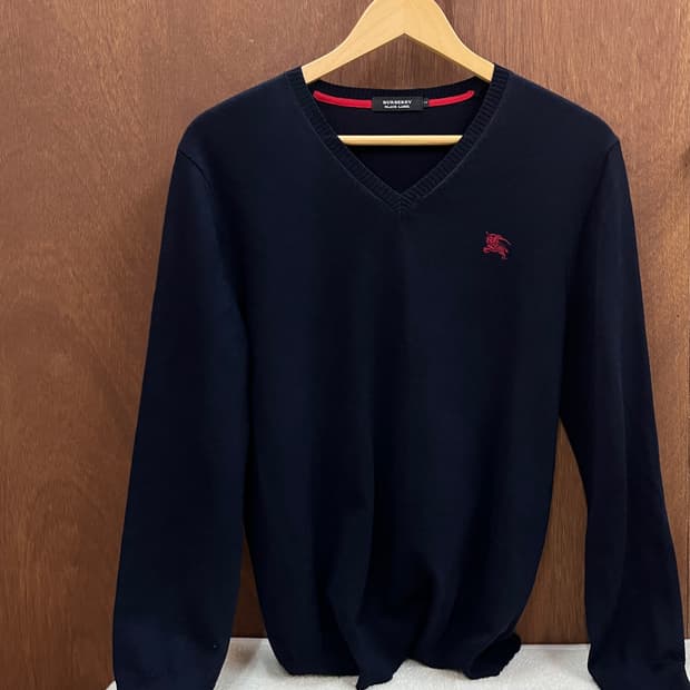 버버리 레드 로고 롱슬리브 네이비