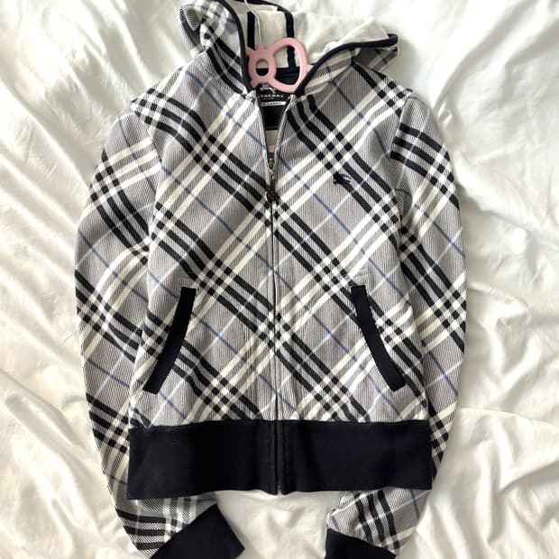 버버리 노바체크 후드집업
