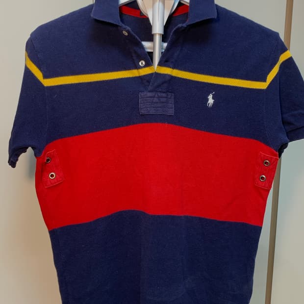 Polo 랄프로렌 셔츠 90년대 컬러블록 니트 F59