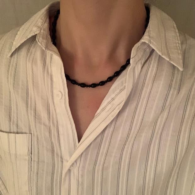 black soybean onyx necklace