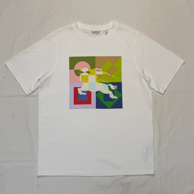 버버리 이퀘스트리안 나이트 프린팅 반팔 티셔츠 화이트