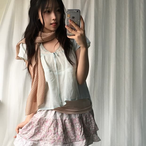빈티지 솜사탕 파스텔 데일리 소녀 코디세트