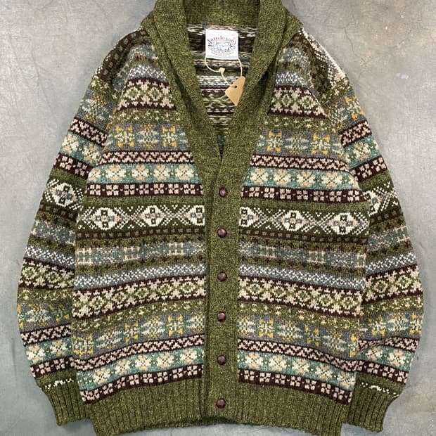 빈티지 페어아일 니트 가디건