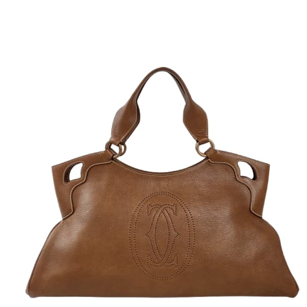 정품 까르띠에 마르첼로 브라운 레더 토트백