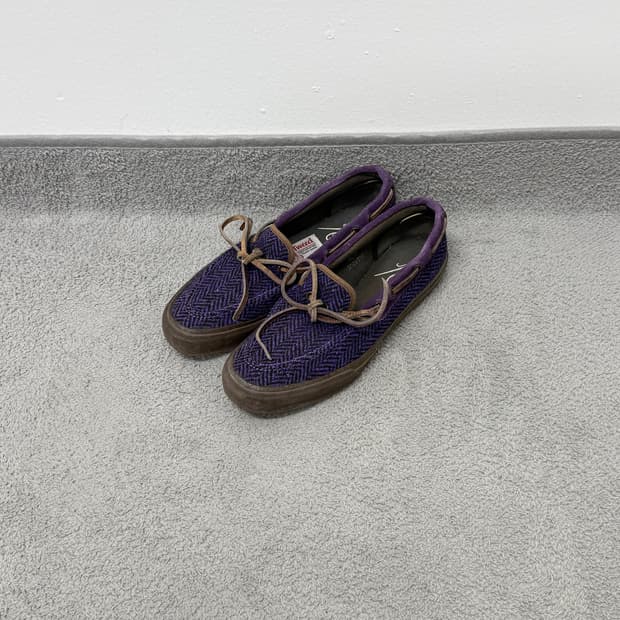 Needles x Harris Tweed boat shoes