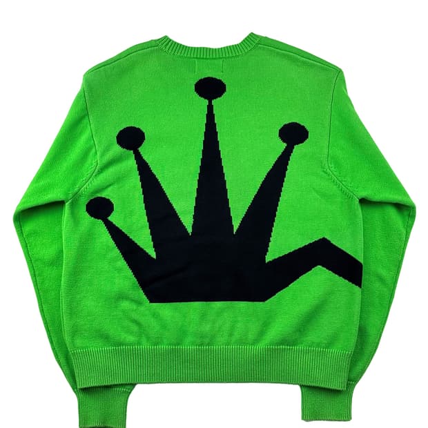 스투시 벤트 크라운 스웨터 라임