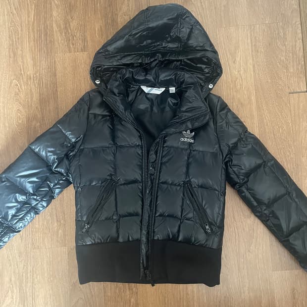 아디다스 퍼 후드 숏 패딩 점퍼 85