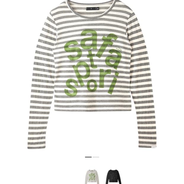 사파리스팟 우먼 1/2 티켓팅 스트라이프 보더티 그레이 2사이즈