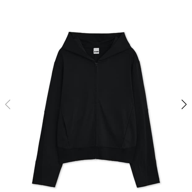 SYMM sheer zip hoodie(black)1