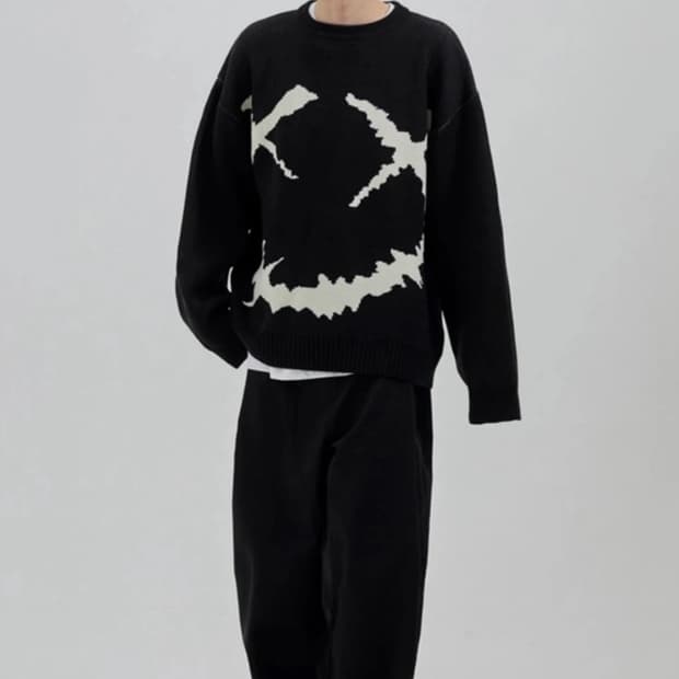 새상품> 무신사 트릴리온 자카드 오버핏 니트