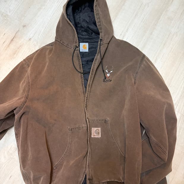 칼하트 데님 워시드 자켓