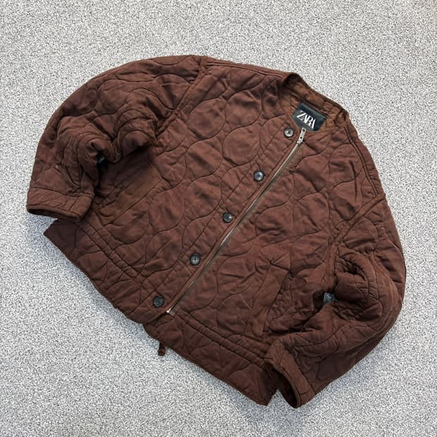 M 자라 여성 퀄팅 자켓 허리스트링 0421J