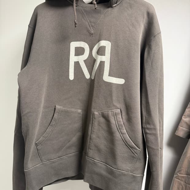 RRL 로고 프린트 후드(프리미엄 빈티지라인)