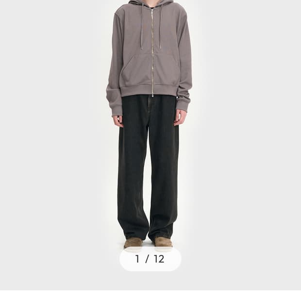 구매)) 벨리에 크롭 후디집업 카키