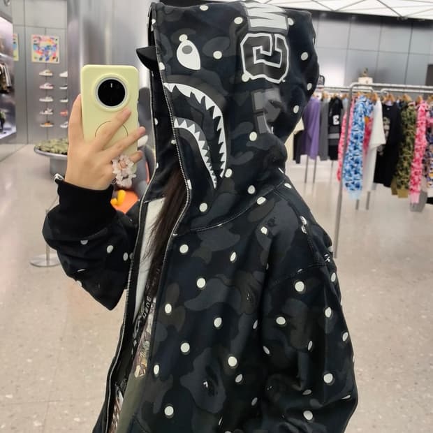 (새상품) Bape dot shark full zip 베이프 도프 집업