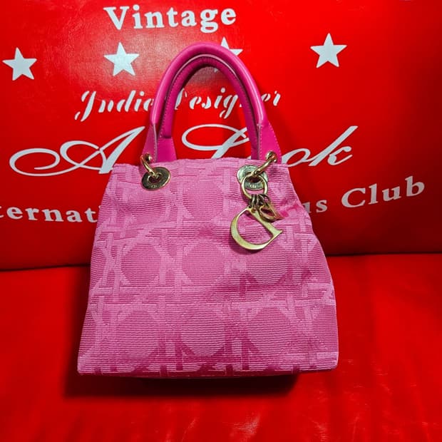 Christian Dior 핫핑크 Lady 토드백