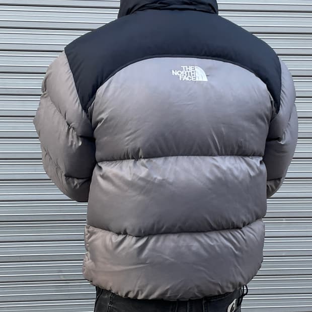 90-00s TNF Center Logo Nuptse Silver